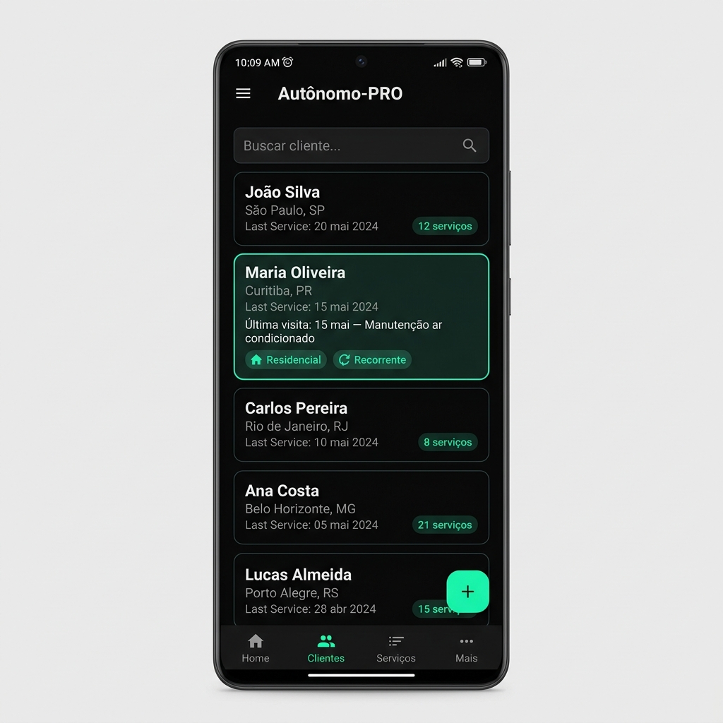 Cadastro simplificado de clientes com histórico de visitas